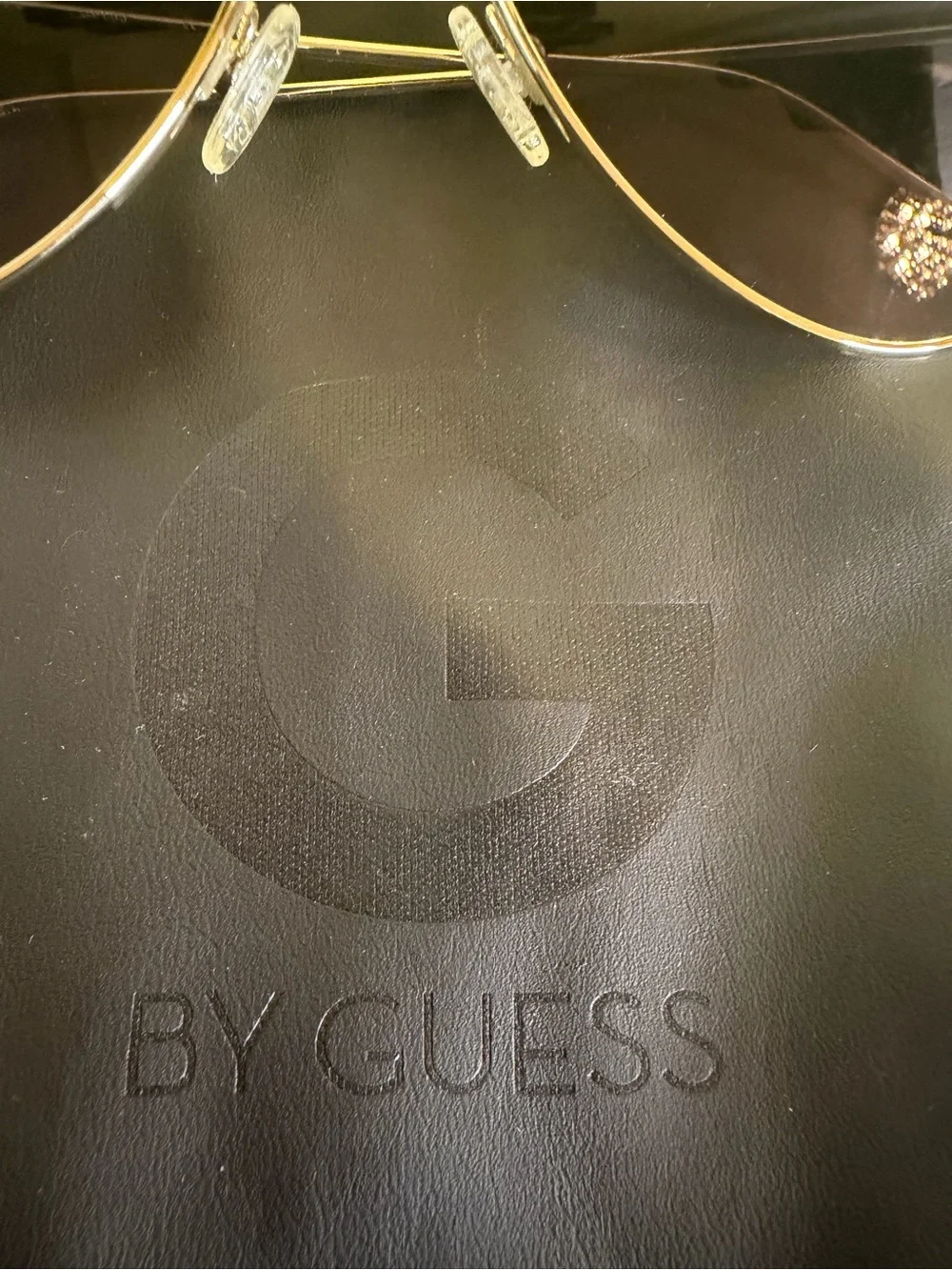 G by Guess Gold Aviator Sunglasses with Brown Gradient Lenses
